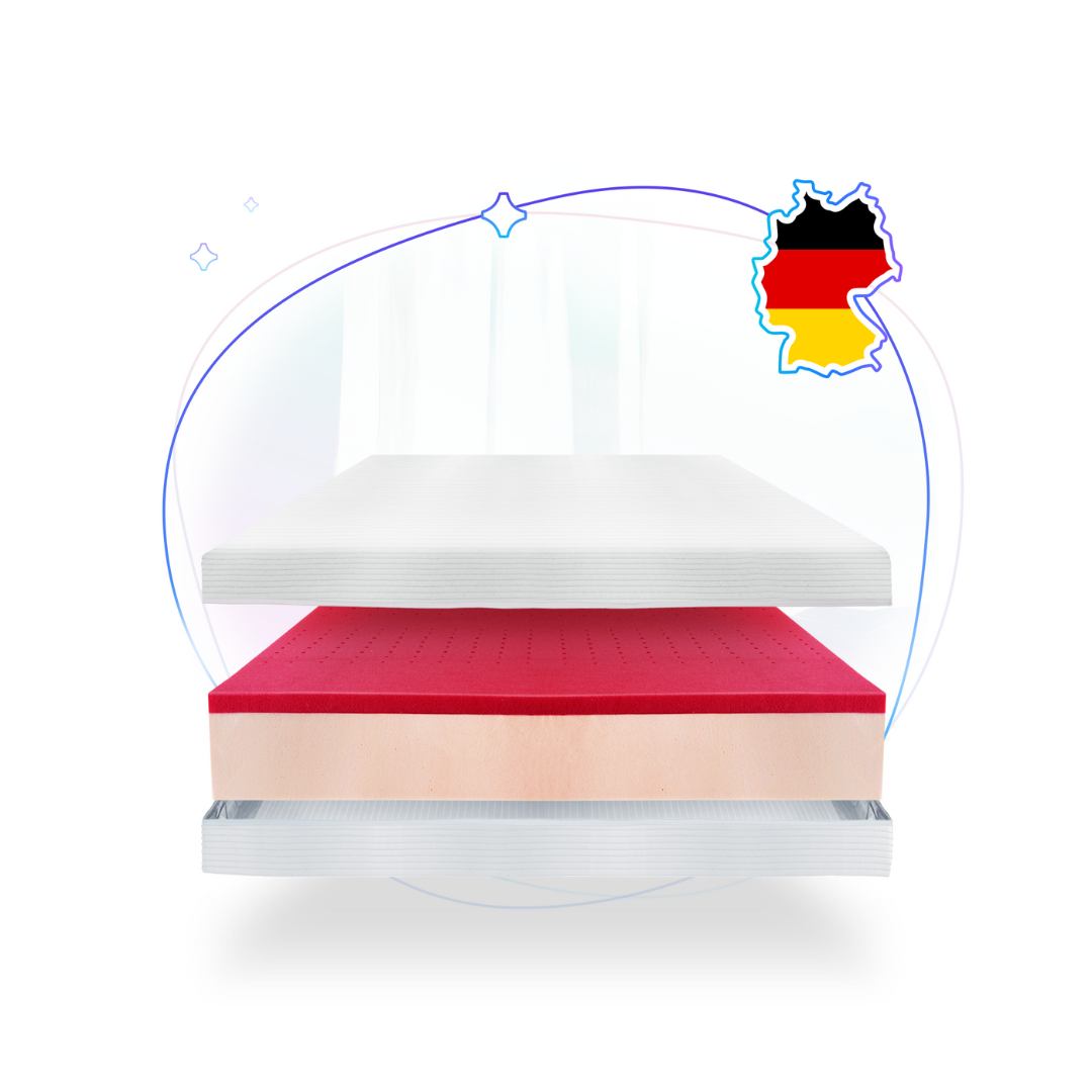 Purmia® Matratze – innovative Technologie für gesunden Schlafkomfort. Atmungsaktiv, feuchtigkeitsresistent und mit 22 cm Höhe für optimale Unterstützung.
